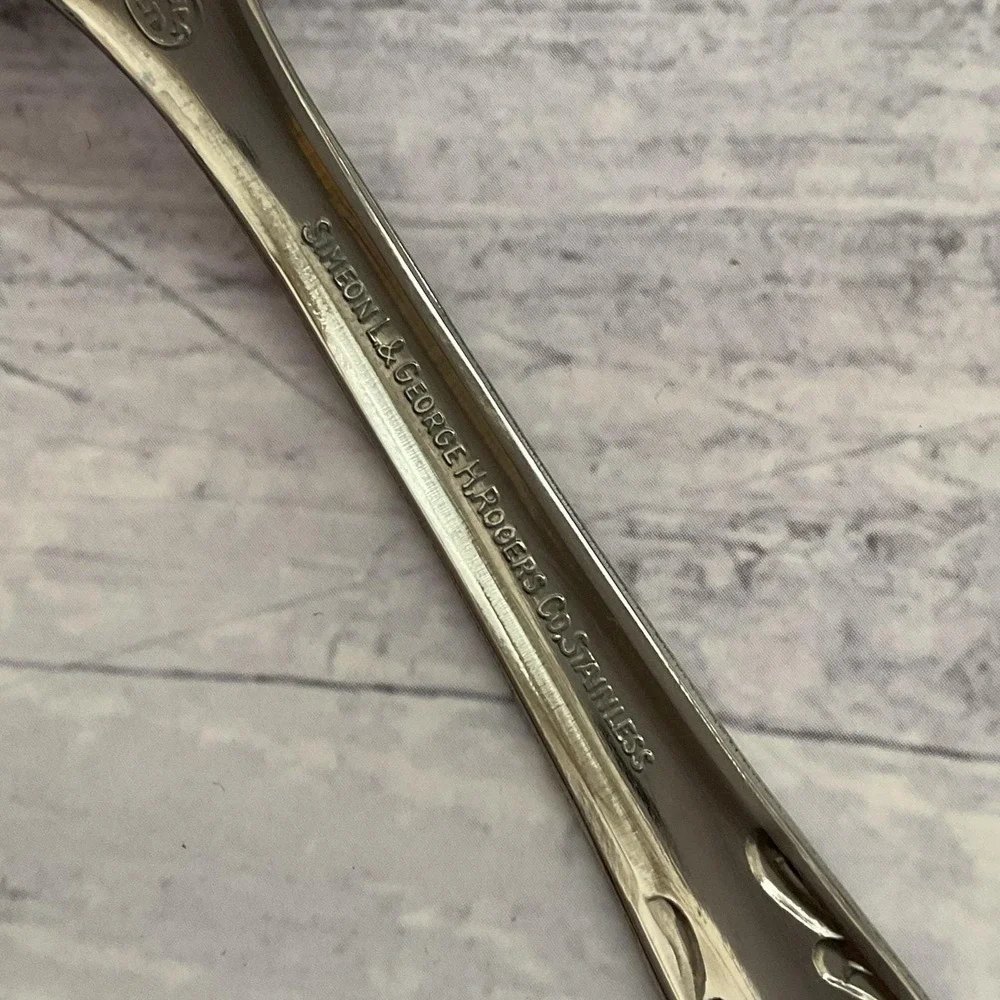 Simeon George Rogers Oneida HOMESTEAD 6 Oval Place Spoons Stainless Flatware #1
